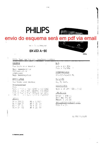 Esquema Eletrico Philips Bx453a Bx 453a Bx453 Via Email