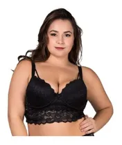 Comprar Cropped Plus Size 50 52 54 56 58 Sutiã Com Bojo Sexy Renda