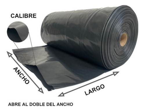 Plastico Negro 4m Ancho X 165m De Largo Cal.400 Aprox 650m2