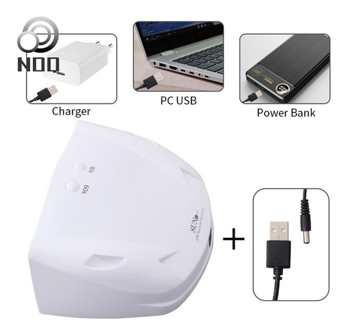 Cabina Uñas 45w Uv-led Con Sensor Automatico Manicuria Gel Color Rosa O Blanco Segun Stock