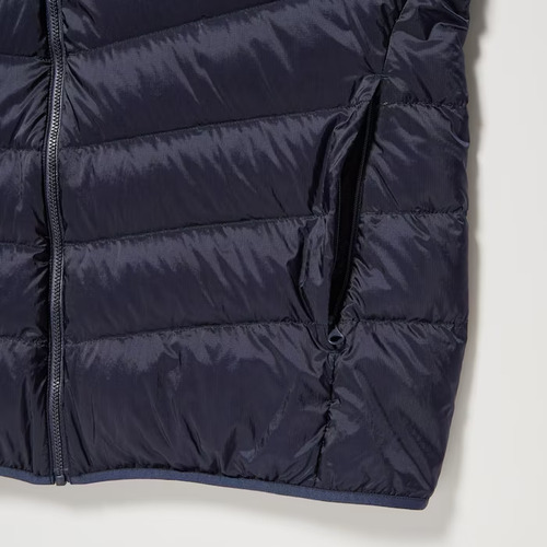 Campera Uniqlo Navy Ultra Light Down Hombre Con Capucha Ed.