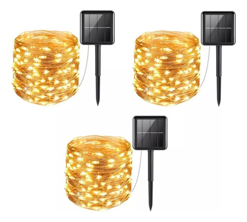  Guirnalda Alambre Hada Pack X3 De 200 Led 20 Mts  Cálida