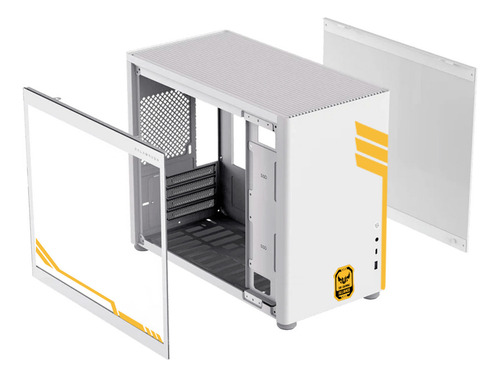 Gabinete Gamer Xtreme Pc Gaming Tuf Edition Cxttu985wt Micro Torre Micro Atx/itx Usb-c Cristal Templado Blanco