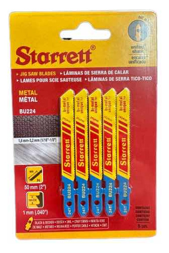 Hoja Para Sierra Caladora Corte Metal Marca Starrett 5 Pzas