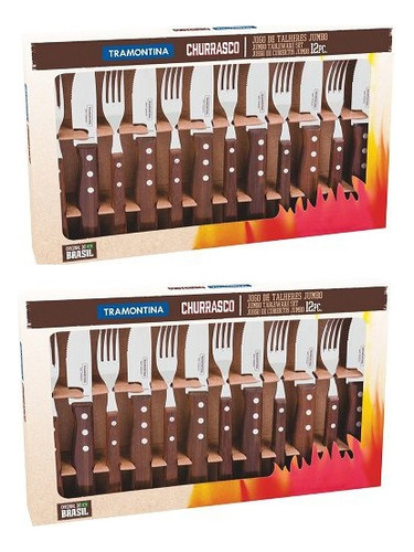 Kit Churrasco 24 Peças Jumbo Tramontina Garfo Faca 22299/059