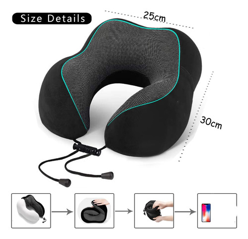 Almohada De Cuello Para Viaje Trabajo Cojín Soporte Cómodo