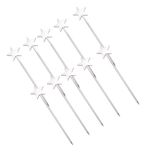 10 Palillos De Cóctel De Acero Inoxidable 304 Resistentes A