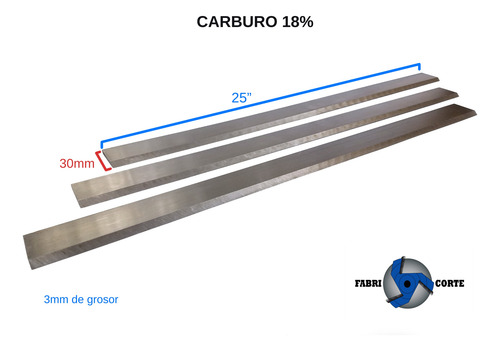 Cuchillas De Carburo P/ Cepillo Y Canteadora 4pz 25 Pulgadas