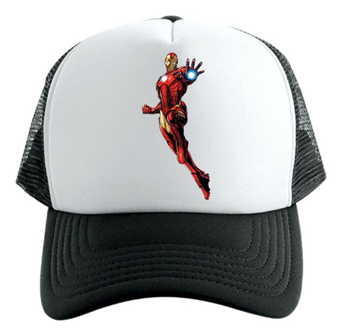 Gorra Tipo Trucker Negra Iron Man Avengers