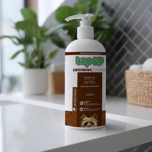 Topk9 Shampoo Grooming Advanced Extra Brillo, Coco/biotina Fragancia Coco