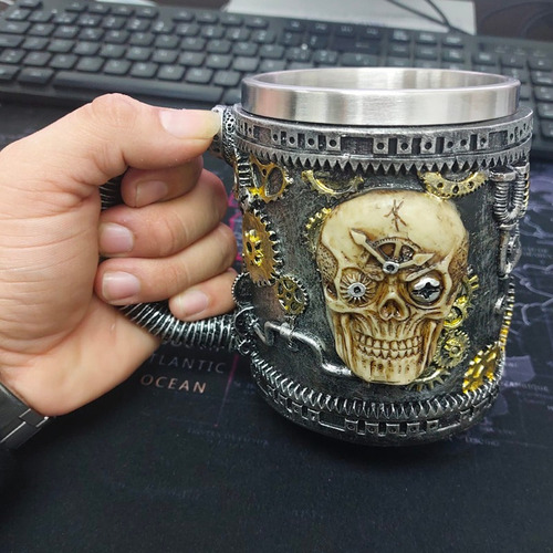 Taza Tazon Mug Calavera Del Tiempo Medieval 400ml