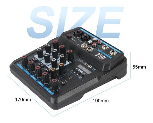 Mezcladora Tarjeta Audio Bluetooth Power Effects 4 Canales
