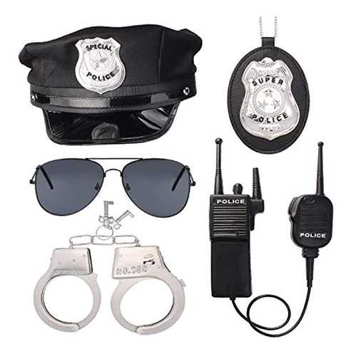 Beelittle - Kit De Policía, Gorro De Policía Con Esposas, Wa