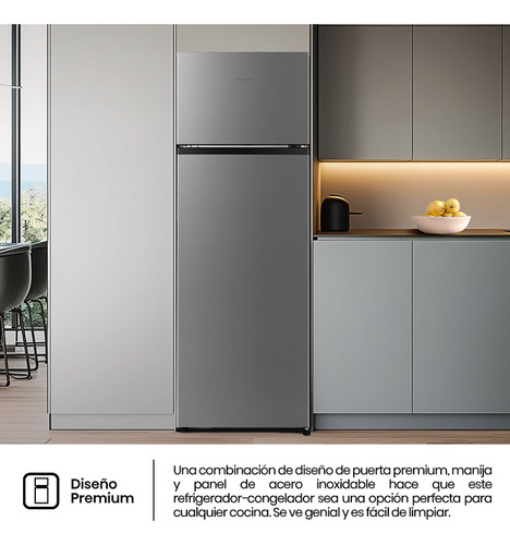 Heladera Con Freezer Cíclica Hisense Rt1n240ned1 243l Gris