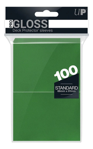 Deck Protector Sleeves: Green Pro Gloss Standard X 100