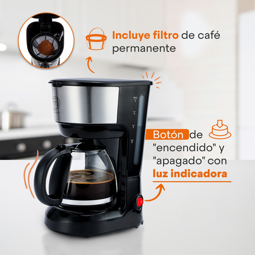 Hukën X Masterchef | Cafetera De 5 Tazas Easy-brew Plateado