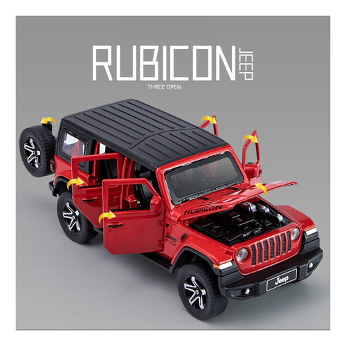 D 1:32 Jeeps Wrangler Rubicon Modelo De Vehículo Coche De