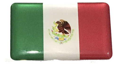 Adesivo Resinado Da Bandeira Do México 9x6 Cm
