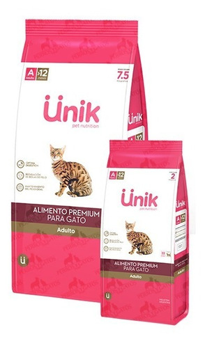 Unik Gato Adulto X 7.5kg + 1.5kg Gratis - Drovenort