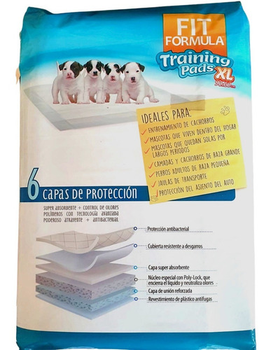 Imagen 2 de 4 de Sabanillas Fit Formula Entrenamiento Perros 60x90cm X 30 Un.