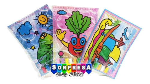 60 Dibujos Colorea Diamantina Didacticos Juguete Piñata Bolo | Envío gratis