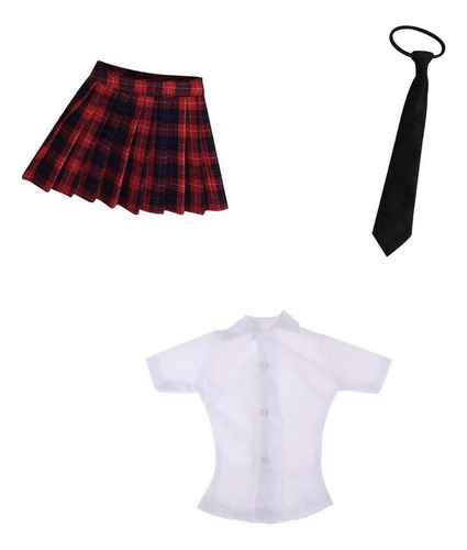 Sets De Camisa Blanca Y Minifalda A Cuadros Y Corbata Traje