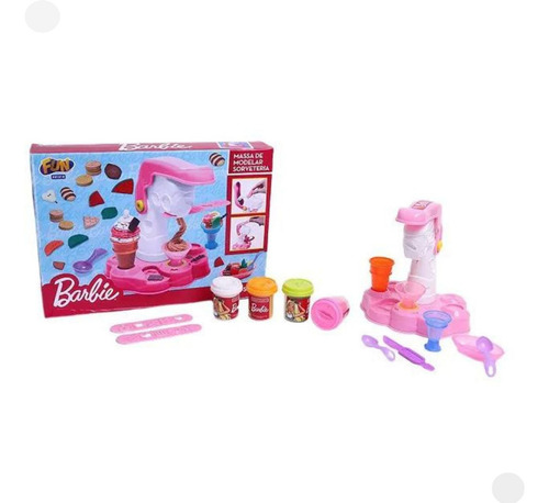 Conjunto Massa Modelar + Massa Modelar Sorveteria Barbie Fun