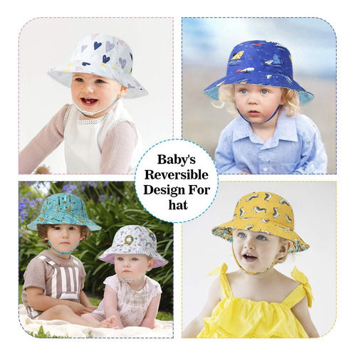Sombrero De Sol For Bebé, Estampado Reversible