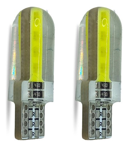 2 Lamparas Posicion Led T10 6w Siliconada Blanca 12v