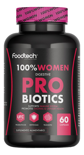 100% Women Digestive Probiotics 60 Caps - Foodtech Sabor Sin sabor