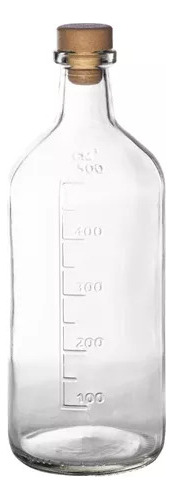 6 Botella Vidrio Agropecuario Gin Transparente 500cc Tapon