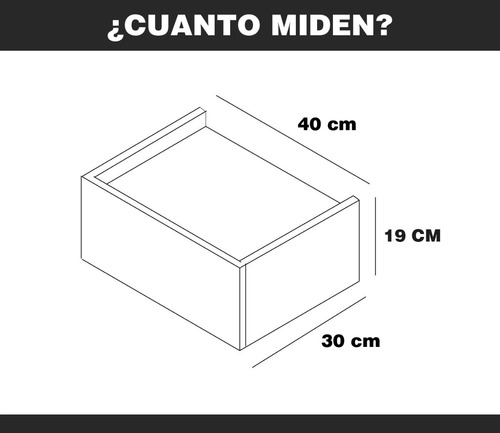 Imagen 7 de 10 de Repisa De Recamara Flotante Mesa De Noche Con Cajón