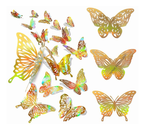 36pcs Mariposas Decorativas Pegatina Pared 3d Fiestas Adorno