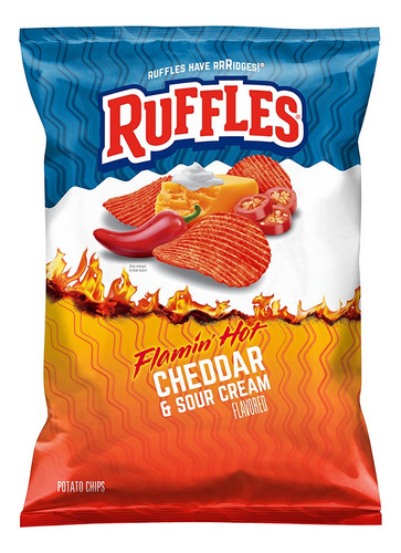 Papas Fritas Ruffles Frito Lay Flamin Hot Cheddar Y Sour Cream 226.8 G