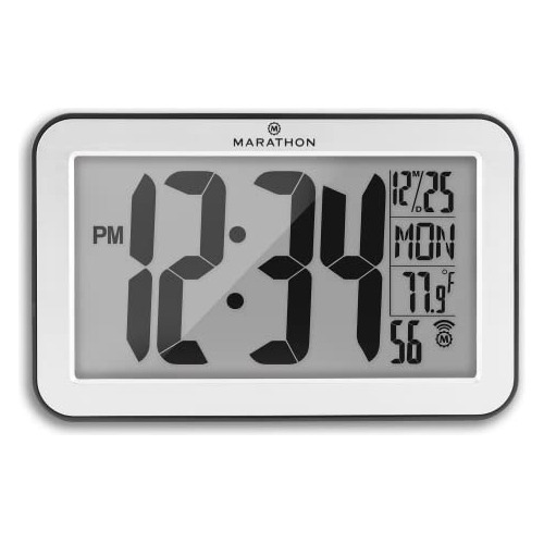 Maratón Cl030033 Sv-grado Panorámica Reloj De Pared Atómica 