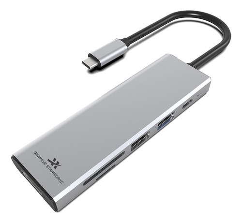 Multiplicador Hub Usb 3.0 Hdmi 4k Sd/tf Usb Color Metal Alum