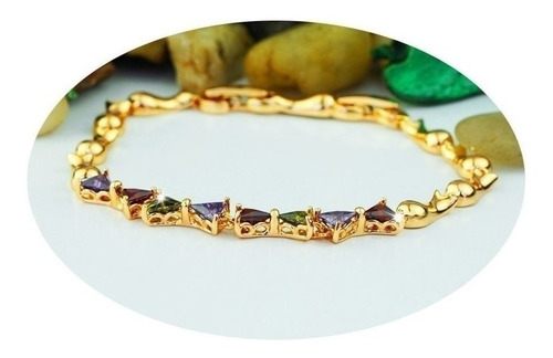 Pulsera Brazalete Oro 18k Estilo Regalo Moño Lujo Fino Mama