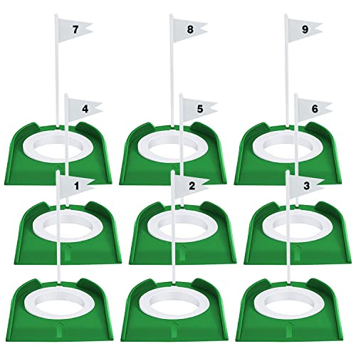 Paquete De 9 Tazas De Golf Y Bandera De Plástico Para Practi
