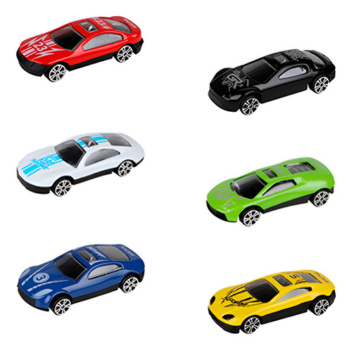 7 Vehículos Die Cast Metal Poky Moky Con Trailer Color Rojo