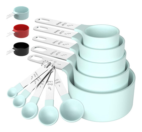 Juego De Tazas Y Cucharas Medidoras Tiluck, Tazas Y Cucharas