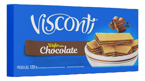 Biscoito Wafer Recheio Chocolate Visconti 120g