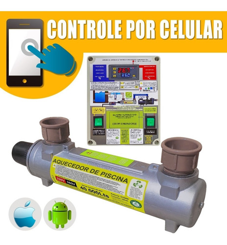 Imagem 1 de 6 de Aquecedor Turbohot Piscinas Até 40.000lts + App