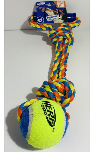 Juguete De Cuerda Pelota Y Mango Para Perros 35 Cm Nerf Dog