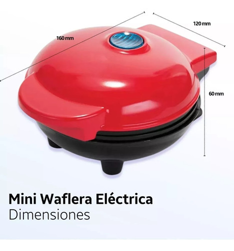 Mini Máquina De Gofres Waflera Pequeña Redonda Hacer Desayun