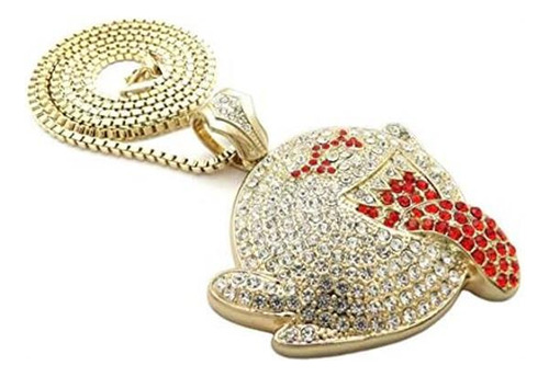 Blingfactory Hip Hop Iced Mario Ghost Boo Colgante Y Collar