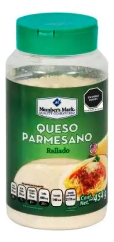 Queso Parmesano De Leche Entera Member's Mark Rallado 454 G