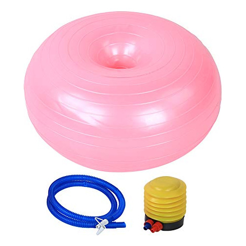 Yoga Ball - 50cm Exercise Ball - Pvc Pink Doughnut Shap...