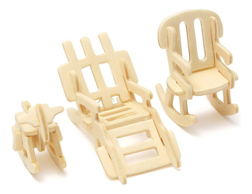 I 34pcs 3d Diy Muebles De Madera Miniatura Casa De Muñecas