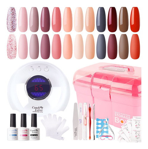 Candy Lover Kit De Esmalte De Unas De Gel Con Luz Uv De 36 W