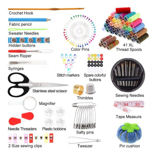 Kit De Costura De Viaje Multifunción De 200 Piezas